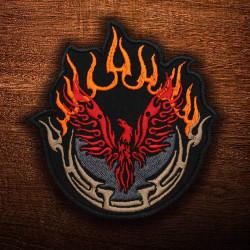 Phoenix Flame Legendäre Kreatur Bestickter Bügel- / Klettverschluss-Ärmelaufnäher